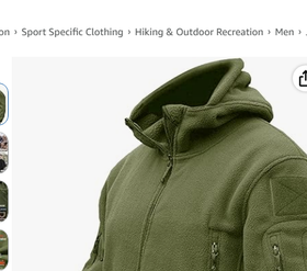 TACVASEN Men's Fleece Outdoor Windproof Jacket with Hood