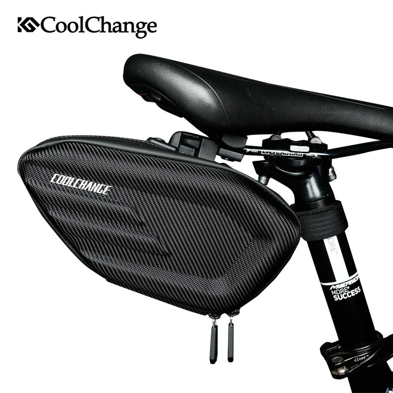 RockBros Waterproof Bicycle Saddle Bag – Hard Shell, 1.7L, Reflective, Seat Post Mount