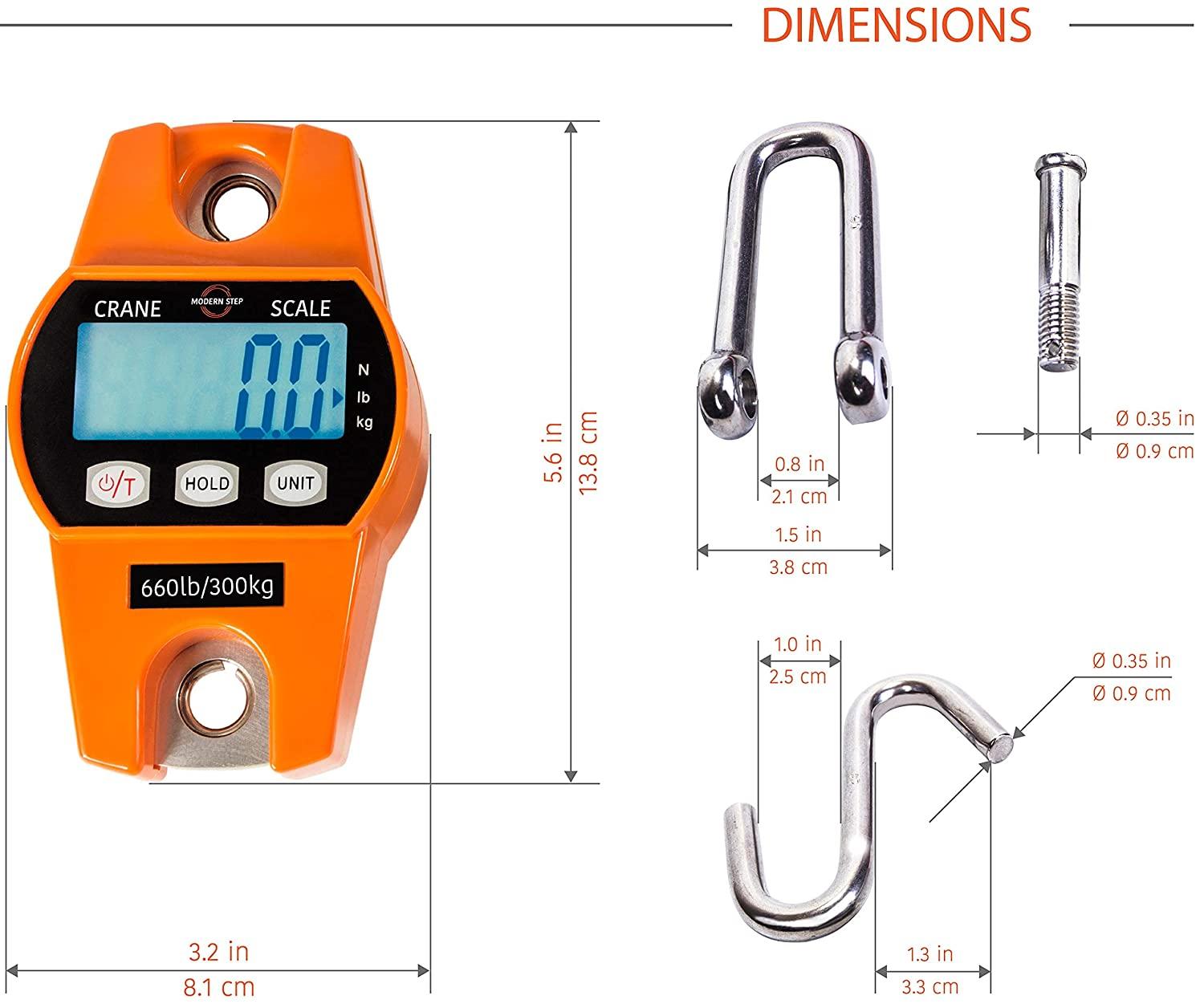 Buy MODERN STEPDigital Hanging Scale 660 LB 300 KG Cast Aluminum Case -  Heavy Duty Waterproof Fish Scale - Portable Crane Scale for Luggage Weight  Suitcase Hunting Farm Bow Fishing Scale Online at desertcartINDIA