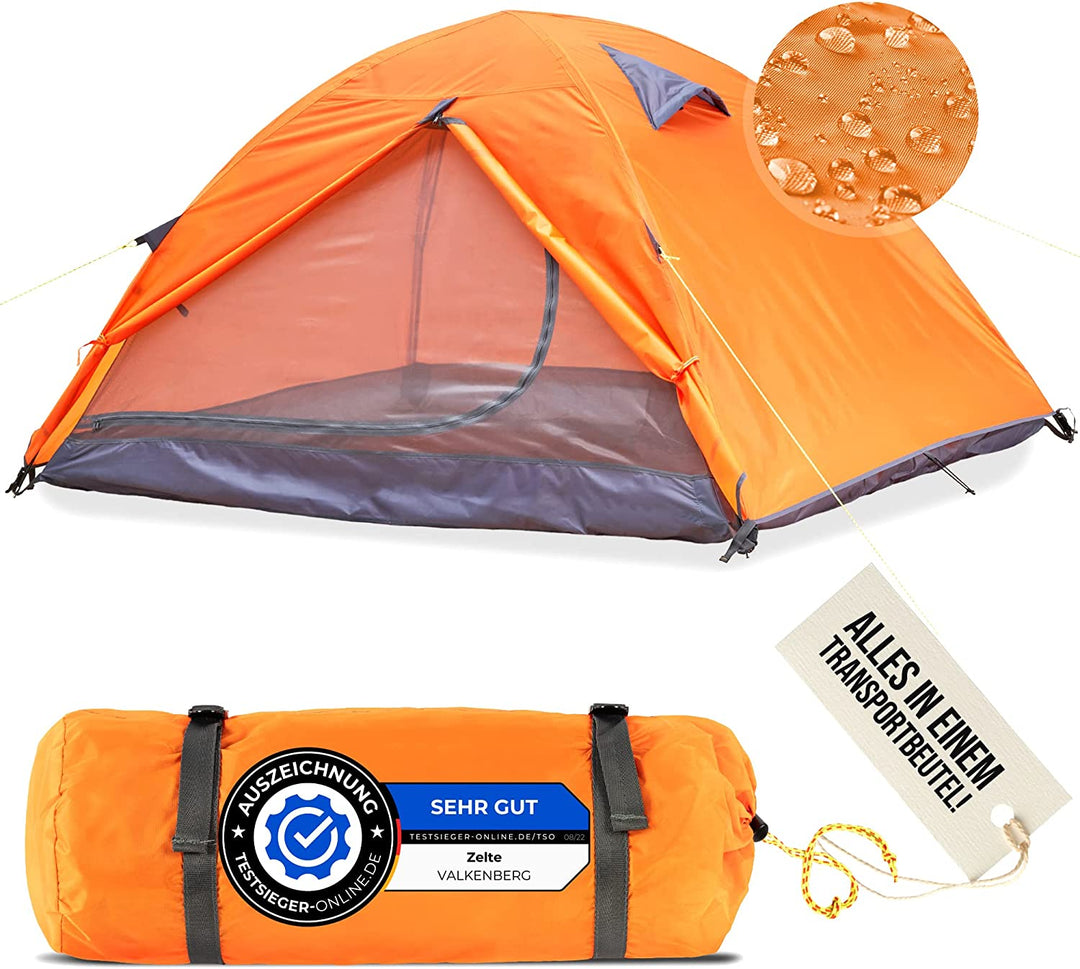 VALKENBERG Tent 1-2 Person - Ideal 1-2 Man Tent